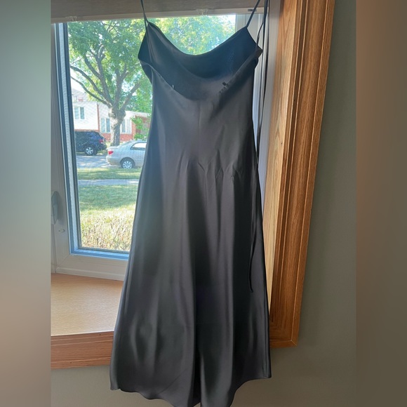 Abercombie & Fitch Blue Satin Slip Dress - Picture 2 of 3